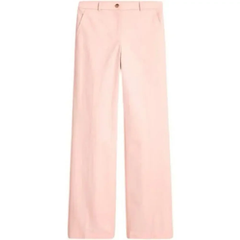 NWT J. Crew Full Length Wide Leg Trouser in Cotton Blend Pink 6P - Picture 1 of 7